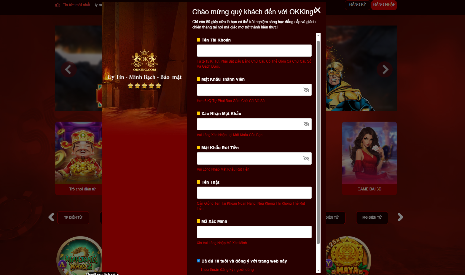 Hướng dẫn đăng ký OKKING nhanh chóng, chuyên nghiệp 2 Hướng dẫn đăng ký OKKING